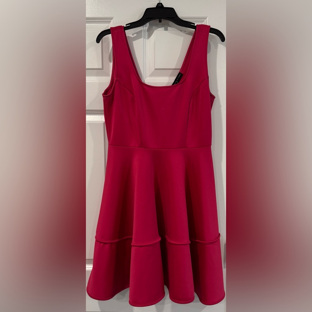 Sleeveless Hot Pink Skater Dress